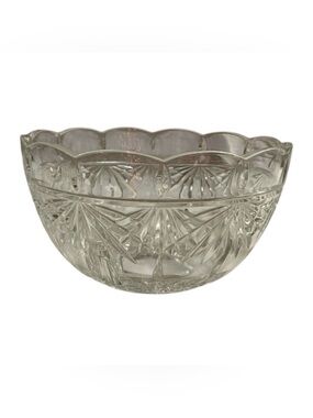 Vintage Crystal Clear Glass Fruit Bowl